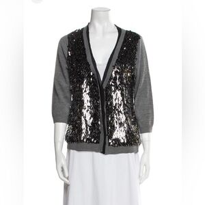 Kate Spade Sequin V-Neck Cardigan  100% Wool SIZE M